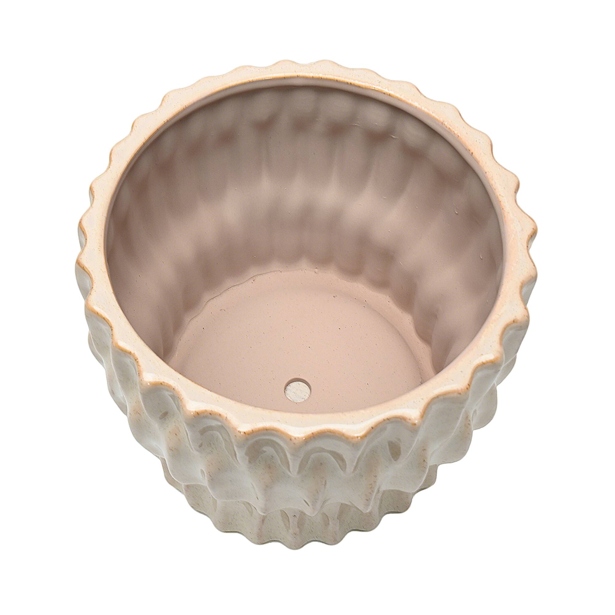 9" Tan Modern Ceramic Pot by Ashland®